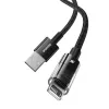 Kabel ładujący USB Baseus Gem P10373003111-00, 1 m, 2,4 A, nylonowy oplot, Lightning, USB-A, czarny