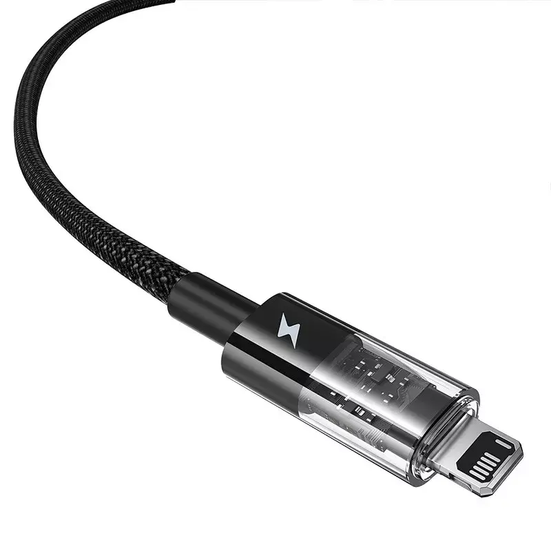 Kabel ładujący USB Baseus Gem P10373003111-00, 1 m, 2,4 A, nylonowy oplot, Lightning, USB-A, czarny