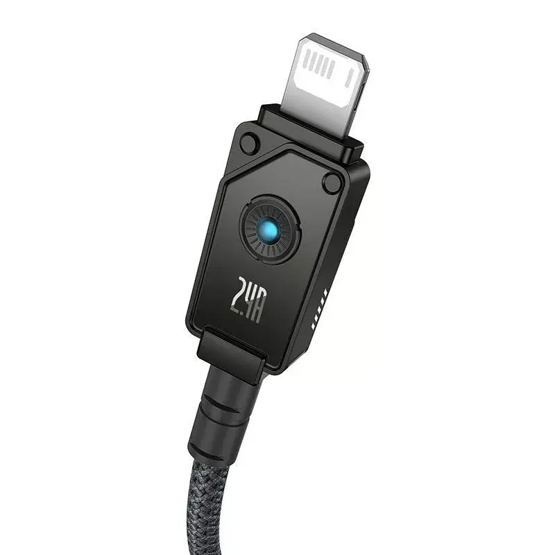 Kabel USB-A do Lightning Baseus P10355802111-00 — 1 m, 5 V/2,4 A, USB PD, włókno aramidowe, czarny