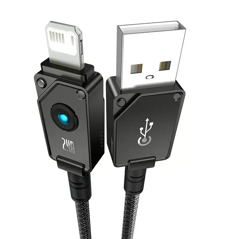 Kabel USB-A do Lightning Baseus P10355802111-00 — 1 m, 5 V/2,4 A, USB PD, włókno aramidowe, czarny