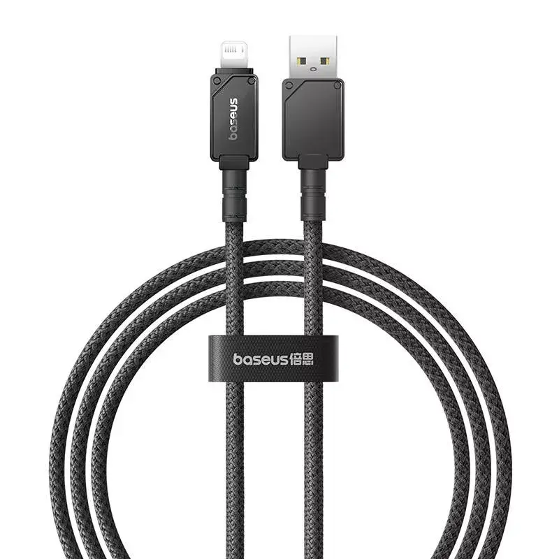 Kabel USB-A do Lightning Baseus P10355802111-00 — 1 m, 5 V/2,4 A, USB PD, włókno aramidowe, czarny