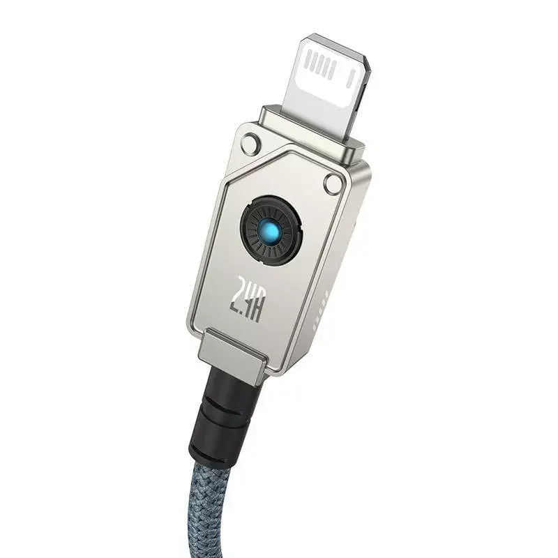 Kabel USB A do Lightning Baseus 1 m 5 V 2,4 A biały, USB PD, 480 Mb/s