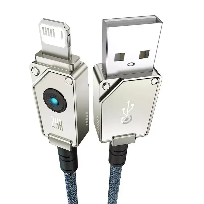 Kabel USB A do Lightning Baseus 1 m 5 V 2,4 A biały, USB PD, 480 Mb/s
