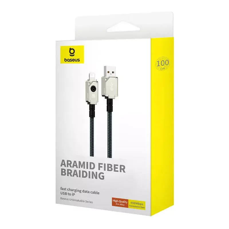 Kabel USB A do Lightning Baseus 1 m 5 V 2,4 A biały, USB PD, 480 Mb/s