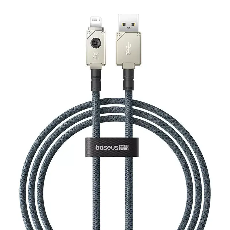 Kabel USB A do Lightning Baseus 1 m 5 V 2,4 A biały, USB PD, 480 Mb/s