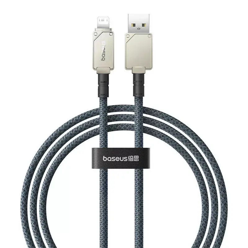 Kabel USB A do Lightning Baseus 1 m 5 V 2,4 A biały, USB PD, 480 Mb/s