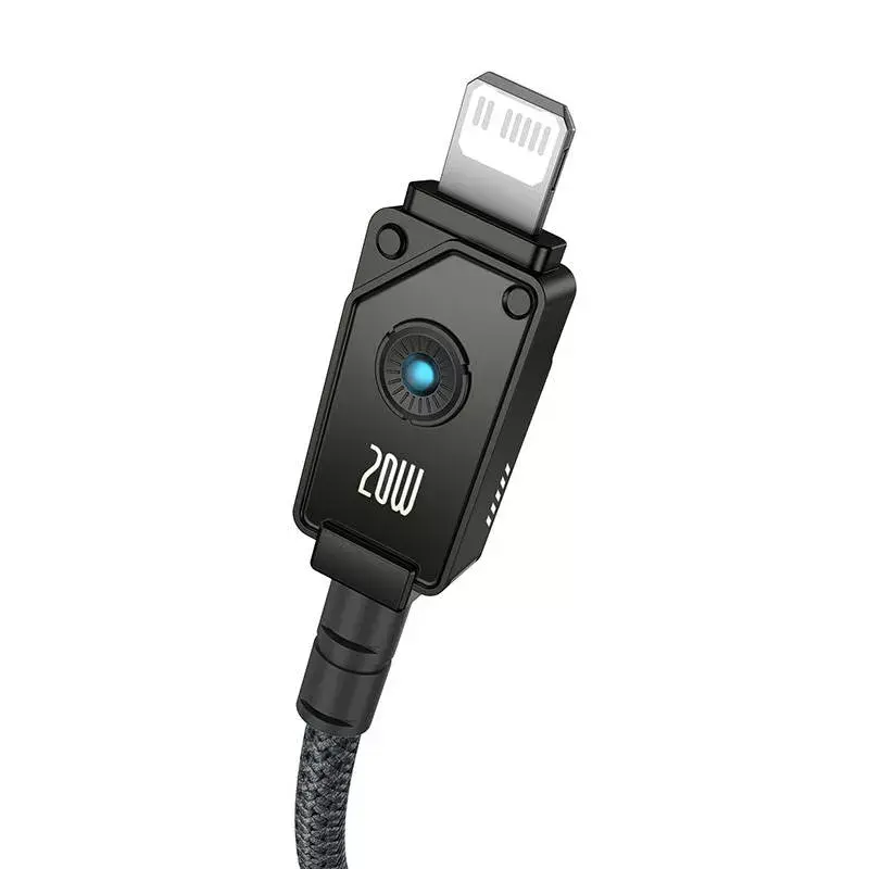 Kabel USB-C na Lightning Baseus Unbreakable 1m 20W — włókno aramidowe, 480 Mbit/s, czarny