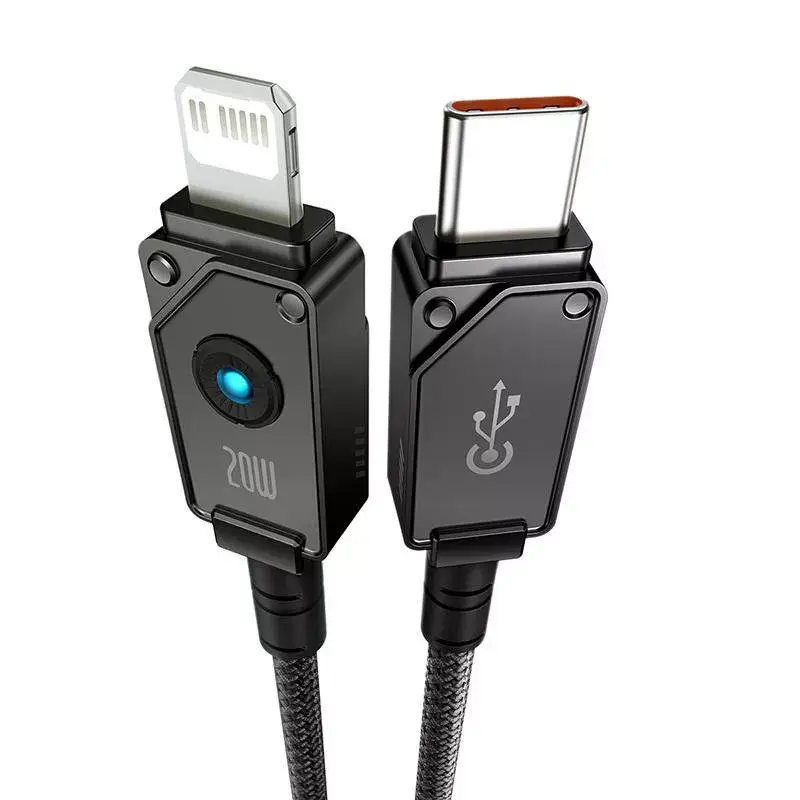 Kabel USB-C na Lightning Baseus Unbreakable 1m 20W — włókno aramidowe, 480 Mbit/s, czarny
