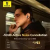 Prawdziwie bezprzewodowy zestaw słuchawkowy douszny Baseus 35 True — Bluetooth 5.3, ANC, 8 godz. odtwarzania (ANC wył.), 65 godz. z etui, etui 800 mAh, USB-C, czarny