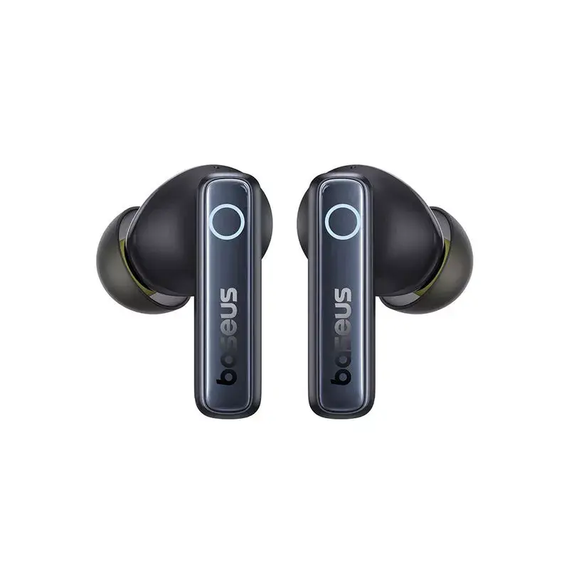 Prawdziwie bezprzewodowy zestaw słuchawkowy douszny Baseus 35 True — Bluetooth 5.3, ANC, 8 godz. odtwarzania (ANC wył.), 65 godz. z etui, etui 800 mAh, USB-C, czarny