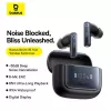 Prawdziwie bezprzewodowy zestaw słuchawkowy douszny Baseus 35 True — Bluetooth 5.3, ANC, 8 godz. odtwarzania (ANC wył.), 65 godz. z etui, etui 800 mAh, USB-C, czarny