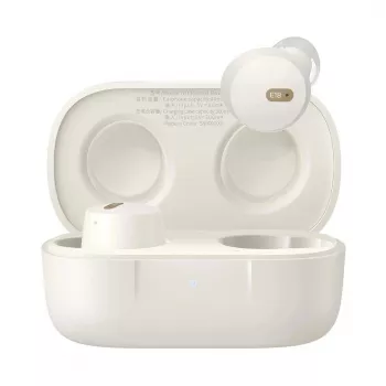 BASEUS Słuchawki True Wireless - Bowie E18 - Stereo (TWS) - dokanałowe - do rozmów/muzyki - USB Type-C/Bluetooth - Białe