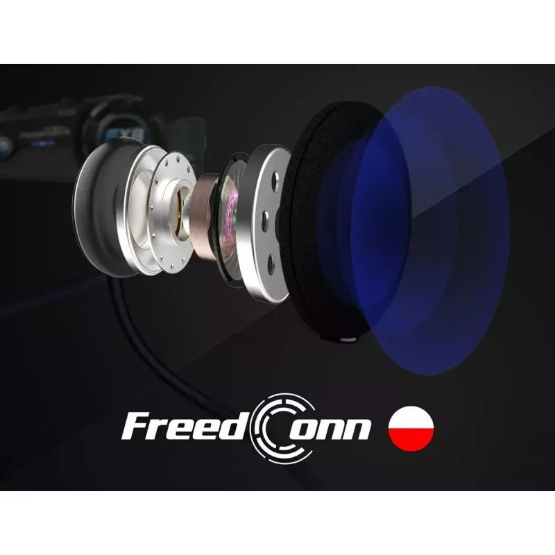 Zestaw słuchawkowy FreedConn T-MAX S V4 PRO SINGLE — Bluetooth 5.1, interkom do 1000 m, radio FM, 11 h czasu rozmów, LiPo 500 mAh