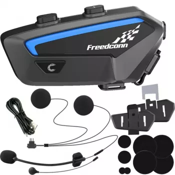 Motorcycle intercom headset FreedConn FX Czarny — Bluetooth 5.0, IP67, range 2000 m, 30 h talk time