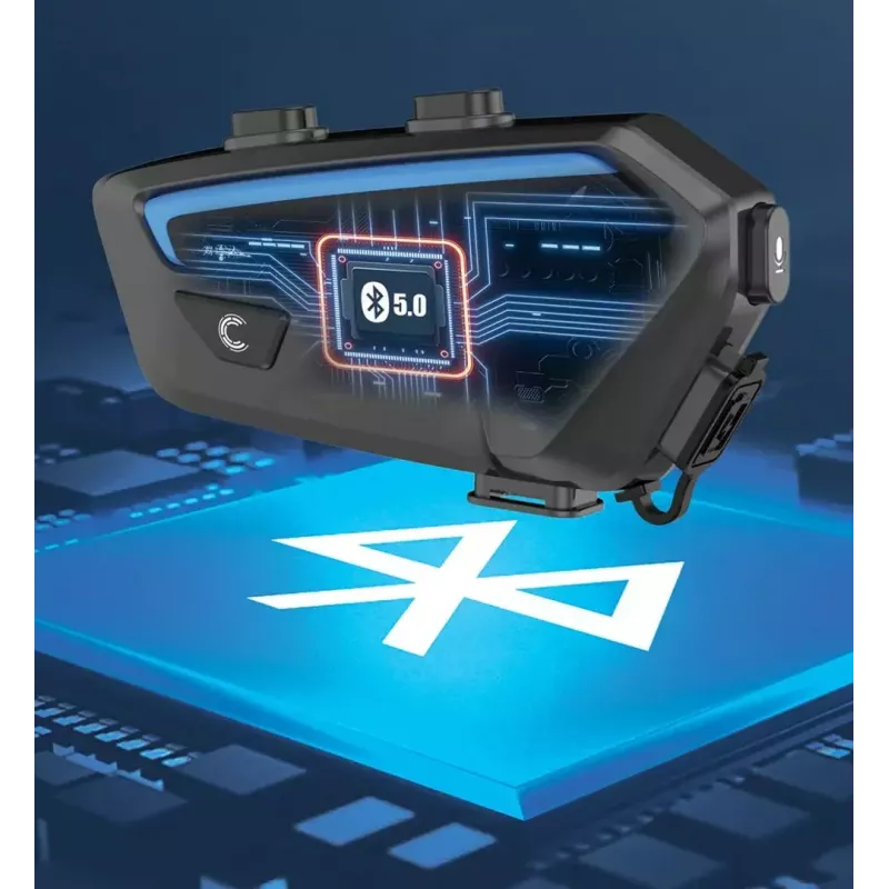 Motorcycle intercom headset FreedConn FX Czarny — Bluetooth 5.0, IP67, range 2000 m, 30 h talk time
