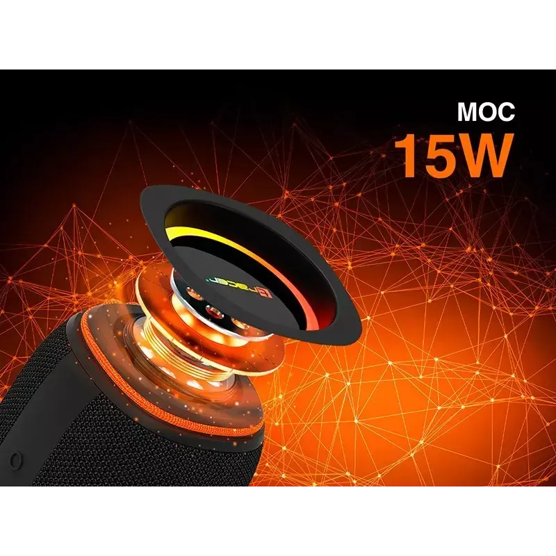 Przenośny głośnik stereo TRACER XtremeBeat TWS — 15 W, IPX6, Bluetooth 5.3, 6 h, AUX/USB, mikrofon