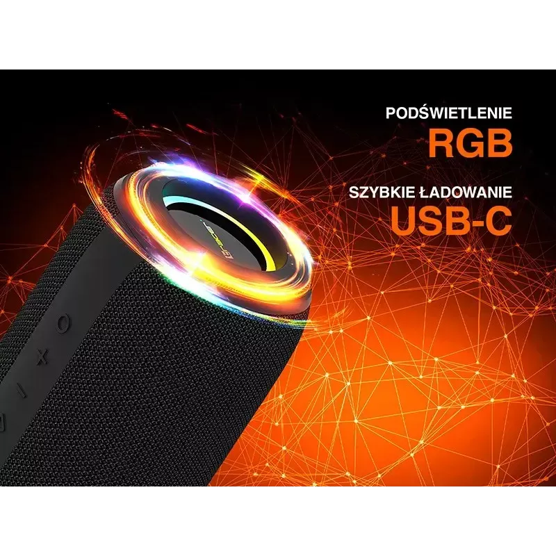 Przenośny głośnik stereo TRACER XtremeBeat TWS — 15 W, IPX6, Bluetooth 5.3, 6 h, AUX/USB, mikrofon