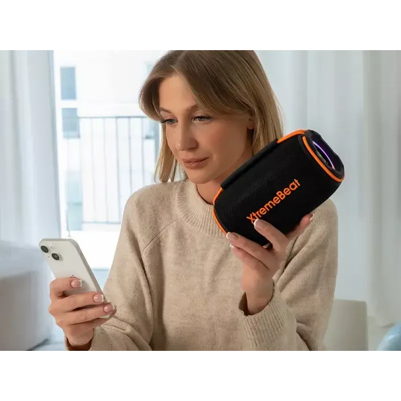 Przenośny głośnik stereo TRACER XtremeBeat TWS — 15 W, IPX6, Bluetooth 5.3, 6 h, AUX/USB, mikrofon