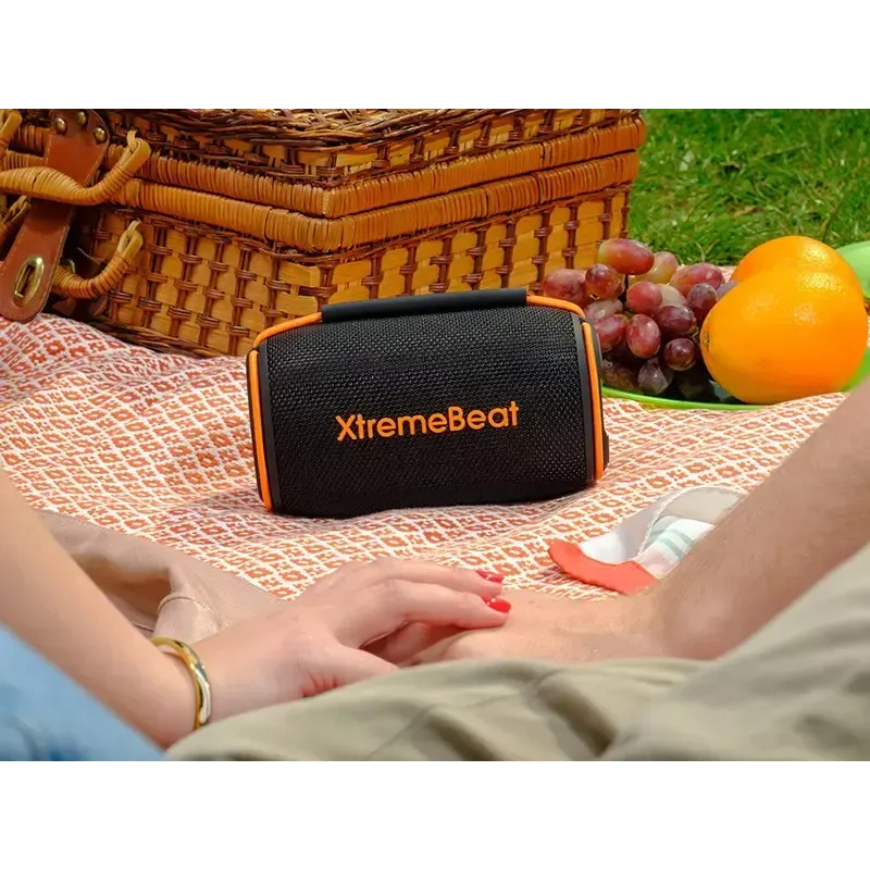 Przenośny głośnik stereo TRACER XtremeBeat TWS — 15 W, IPX6, Bluetooth 5.3, 6 h, AUX/USB, mikrofon