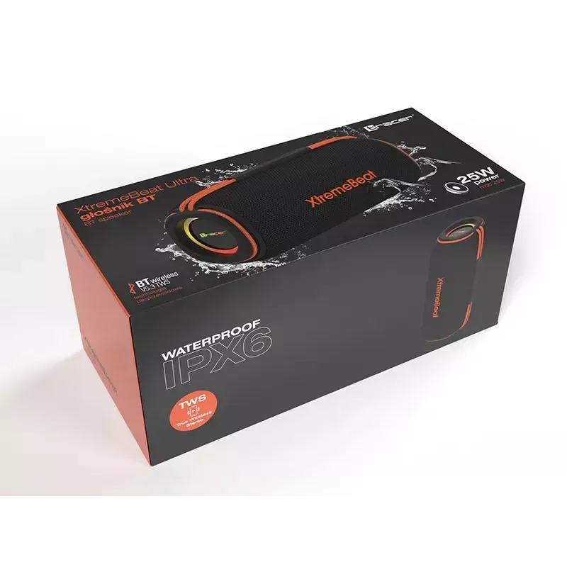 Przenośny głośnik stereo TRACER XtraVox XL TWS BT RGB — 25 W RMS, IPX6, Bluetooth 5.3, AUX, USB-A