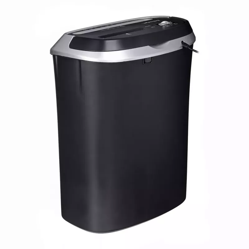 Niszczarka papieru ActiveJet ASH-1201D, cięcie paskowe 5 x 38 mm, wejście 22 cm, pojemność 12 arkuszy, kosz 25 L, P-3, czarna