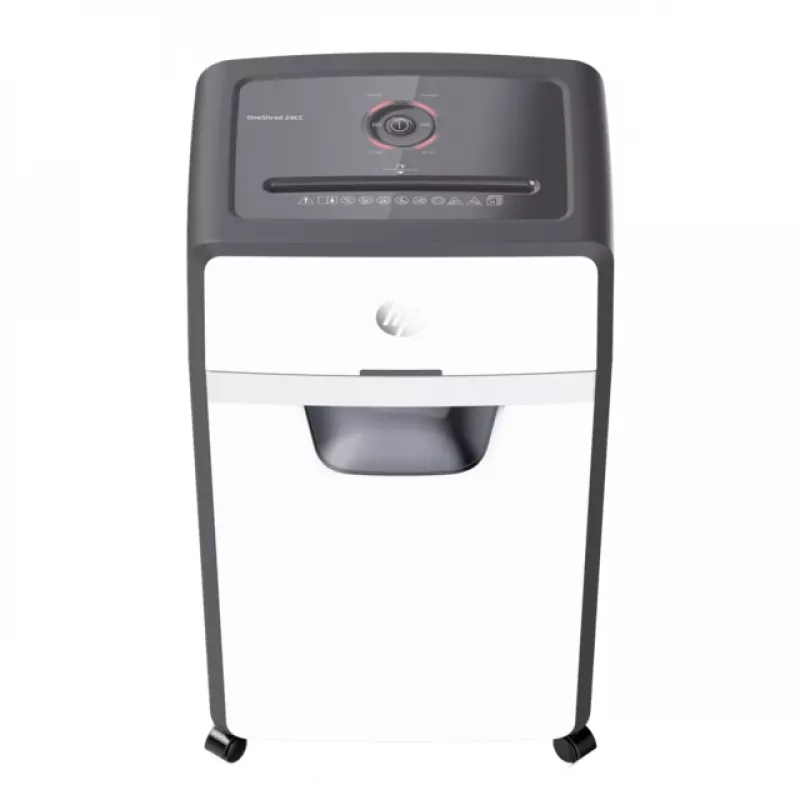 Niszczarka HP OneShred 24CC – cięcie cząsteczkowe 65 dB 22 cm biała, czarna