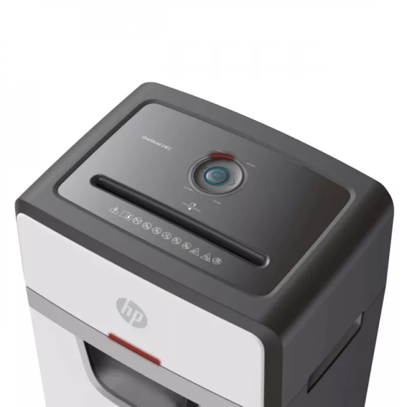 Niszczarka HP OneShred 24CC – cięcie cząsteczkowe 65 dB 22 cm biała, czarna