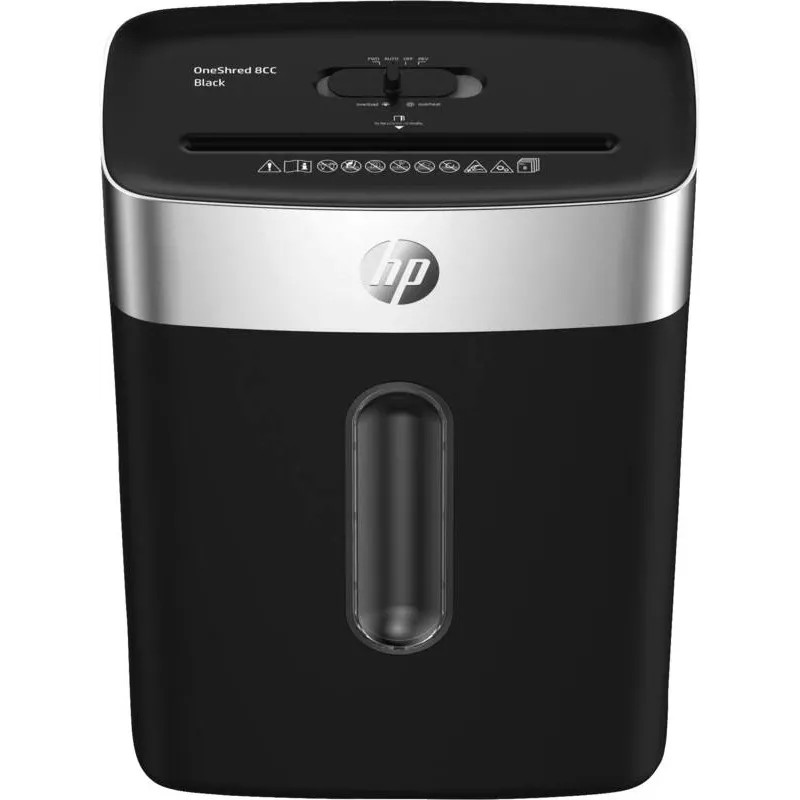 Niszczarka HP OneShred 8CC cięcie cząsteczkowe 68 dB 22 cm Czarny