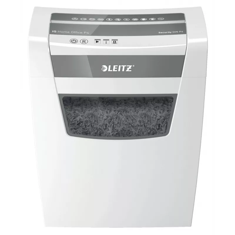 Leitz IQ Home Office Niszczarka do papieru P4, cięcie na cząsteczki, 22 cm, 4 x 28 mm, 23 l, 225 arkuszy, 58 dB