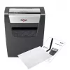 Niszczarka papieru REXEL Momentum X410 — ścinki cząsteczkowe P-4, 4 x 28 mm, pojemność 10 arkuszy, kosz 23 l, mechanizm przeciwzatarciowy
