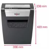 Niszczarka papieru REXEL Momentum X410 — ścinki cząsteczkowe P-4, 4 x 28 mm, pojemność 10 arkuszy, kosz 23 l, mechanizm przeciwzatarciowy