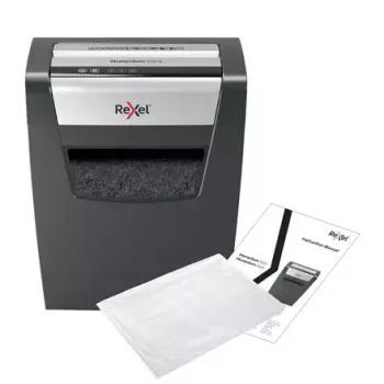 Niszczarka REXEL Momentum X312 — cięcie na cząsteczki P-3, pojemność 12 arkuszy, kosz 23 l, 5 x 42 mm