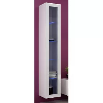 Gablota wisząca Cama Meble VIGO 180 przeszklona 1800×400×300 mm biały/biały połysk