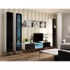 Gablota wisząca cama meble VIGO 180 szklana 1800×400×300 mm biało-czarny połysk