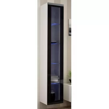 Gablota wisząca cama meble VIGO 180 szklana 1800×400×300 mm biało-czarny połysk