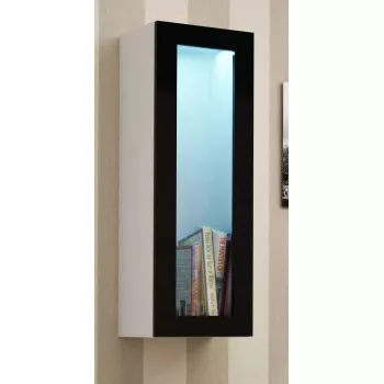Gablota wystawowa cama meble VIGO 90 — gablota ścienna 90×350×320 mm biały/czarny połysk