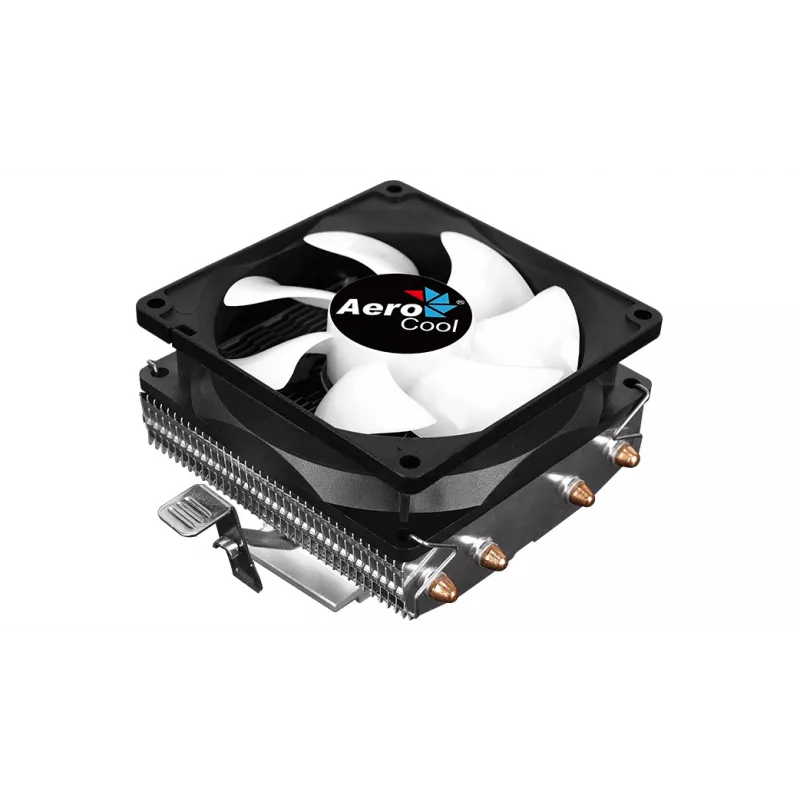 Chłodzenie CPU AEROCOOL Air Frost 4 — 4 rurki cieplne, wentylator 90 mm, TDP 125 W, aluminiowe żeberka, czarny