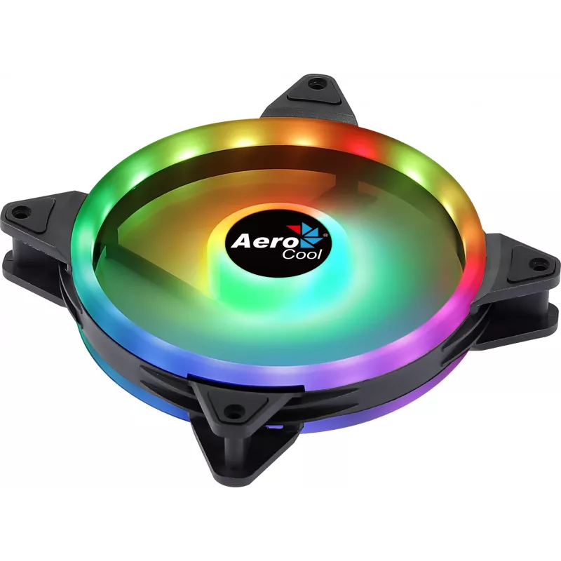 Aerocool DUO14 Wentylator PC 14cm ARGB LED podwójny pierścień antywibracyjny 6 pinów czarny