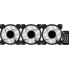 Aerocool MIRAGE12PRO Kit 3x wentylator PC 12cm ARGB 6 pinów Hub Cichy Czarny