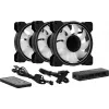 Aerocool MIRAGE12PRO Kit 3x wentylator PC 12cm ARGB 6 pinów Hub Cichy Czarny