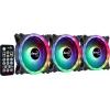 Aerocool DUO12PRO zestaw 3x wentylator 12 cm ARGB LED podwójny pierścień antywibracyjny 6 pinów, czarny