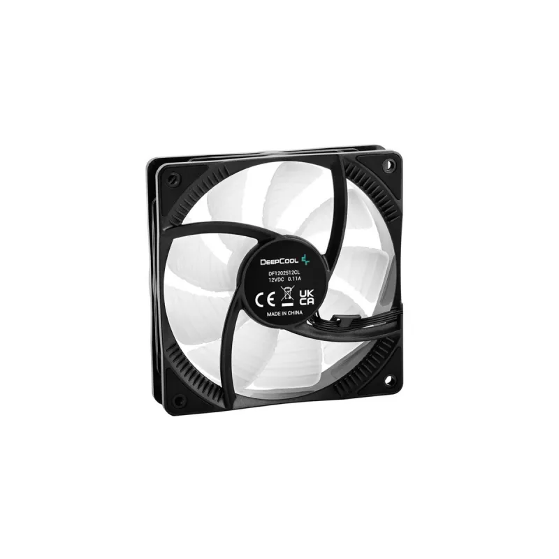 Wentylator obudowy 120 mm DeepCool RF120 — biało-czarny, 120×25 mm, 4-pin PWM, diody LED RGB, łożysko hydrodynamiczne