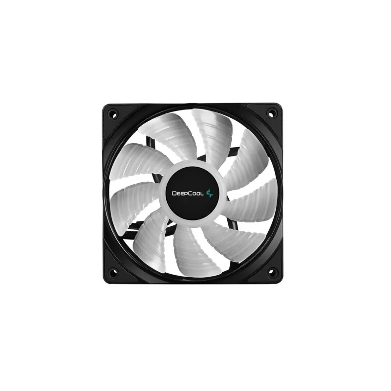Wentylator obudowy 120 mm DeepCool RF120 — biało-czarny, 120×25 mm, 4-pin PWM, diody LED RGB, łożysko hydrodynamiczne