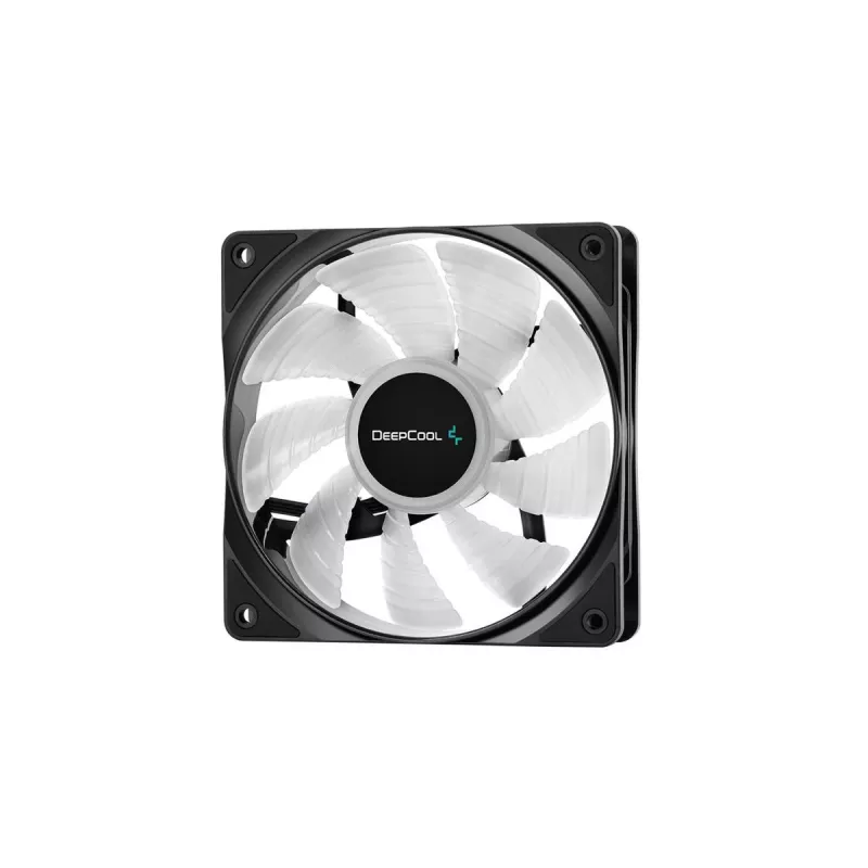 Wentylator obudowy 120 mm DeepCool RF120 — biało-czarny, 120×25 mm, 4-pin PWM, diody LED RGB, łożysko hydrodynamiczne