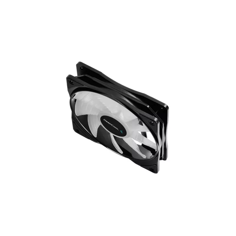 Wentylator obudowy 120 mm DeepCool RF120 — biało-czarny, 120×25 mm, 4-pin PWM, diody LED RGB, łożysko hydrodynamiczne