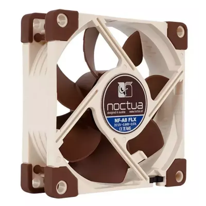 Wentylator obudowy Noctua NF-A8 FLX 80 mm, 12 V, 2000 RPM, 50,4 m³/h, 0,84 W, wysokość 25 mm