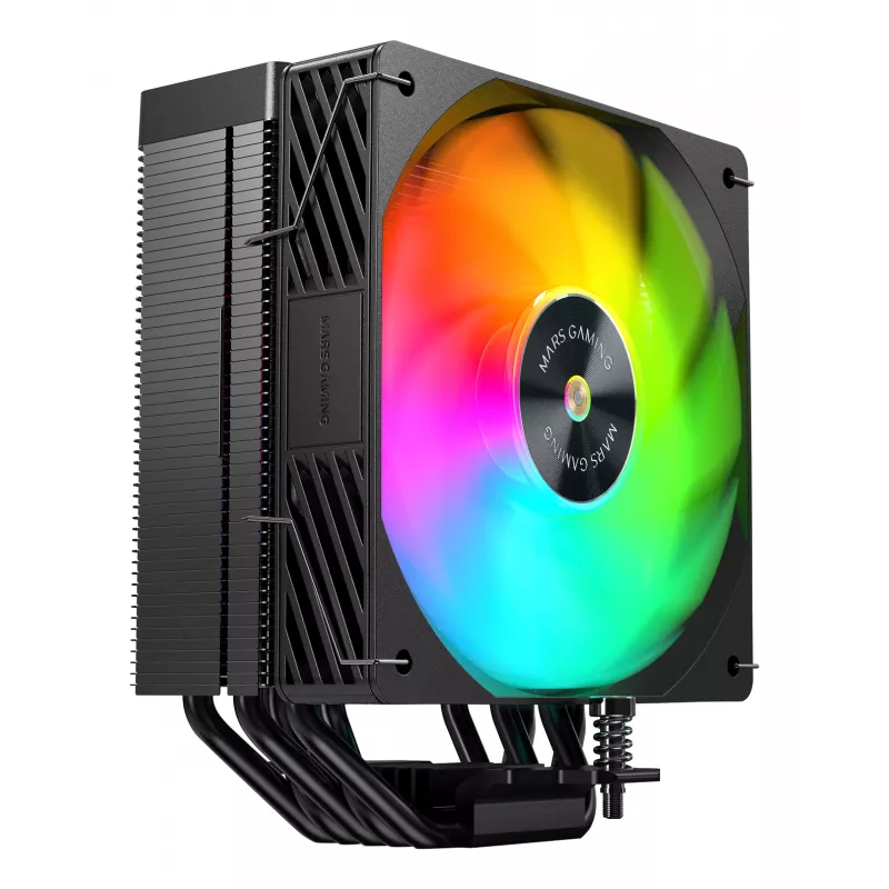 Mars Gaming MCPUX5ARGB układ chłodzenia komputerowego Procesor Chłodzenie powietrzne 12 cm Czarny 1 szt.