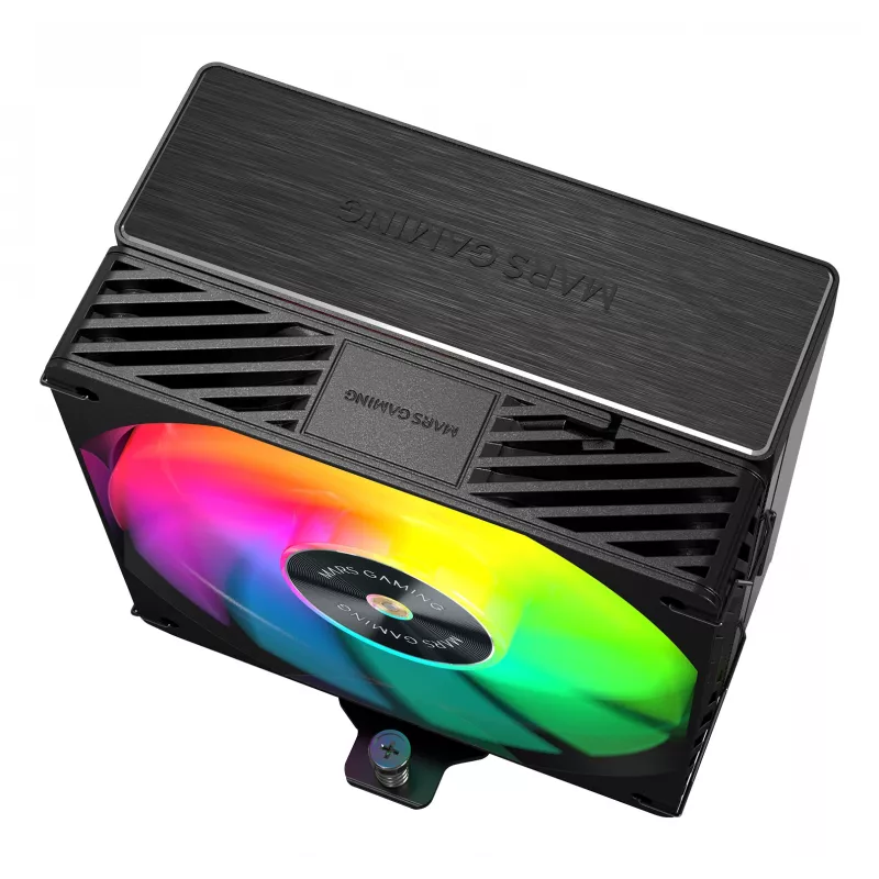 Mars Gaming MCPUX5ARGB układ chłodzenia komputerowego Procesor Chłodzenie powietrzne 12 cm Czarny 1 szt.