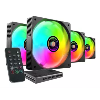 Mars Gaming MFSI4KIT system chłodzenia komputera Wentylator obudowy komputerowej 12 cm Czarny
