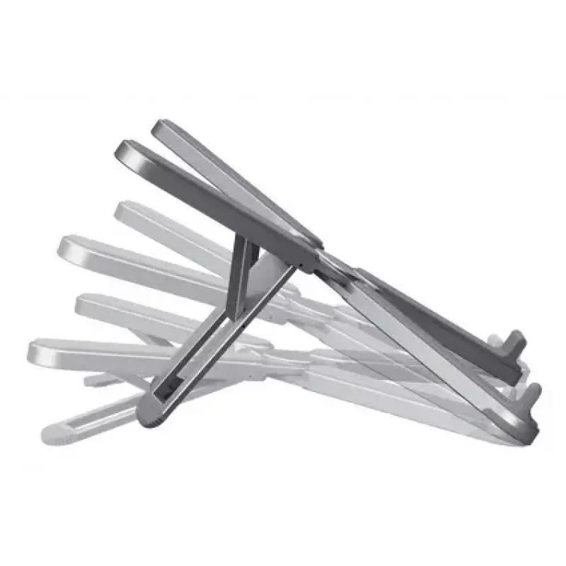 Podstawka pod laptopa TRUST Macy składana aluminiowa, szara — wysokość 280 mm, podstawa 23×46 mm, udźwig 20 kg